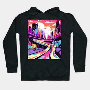 Skateboarding Urban Jungle, Sports Graphic Design Hoodie